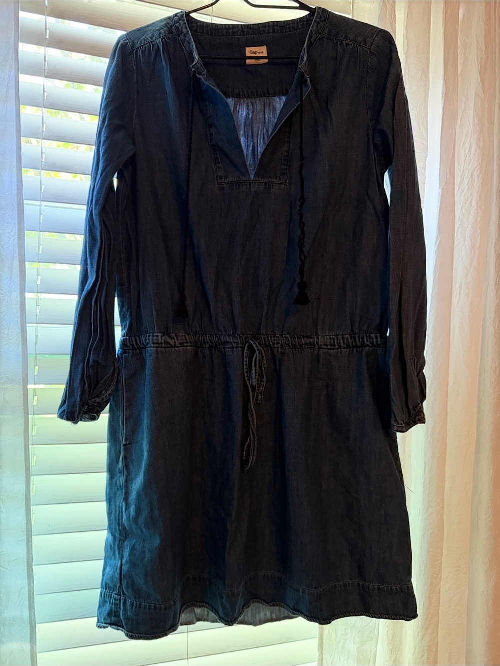 GAP Dark Indigo Long Sleeve Denim Oversized Tunic Dress